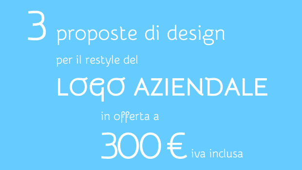 3 proposte di design di logo aziendale in offerta a 300 € iva inclusa